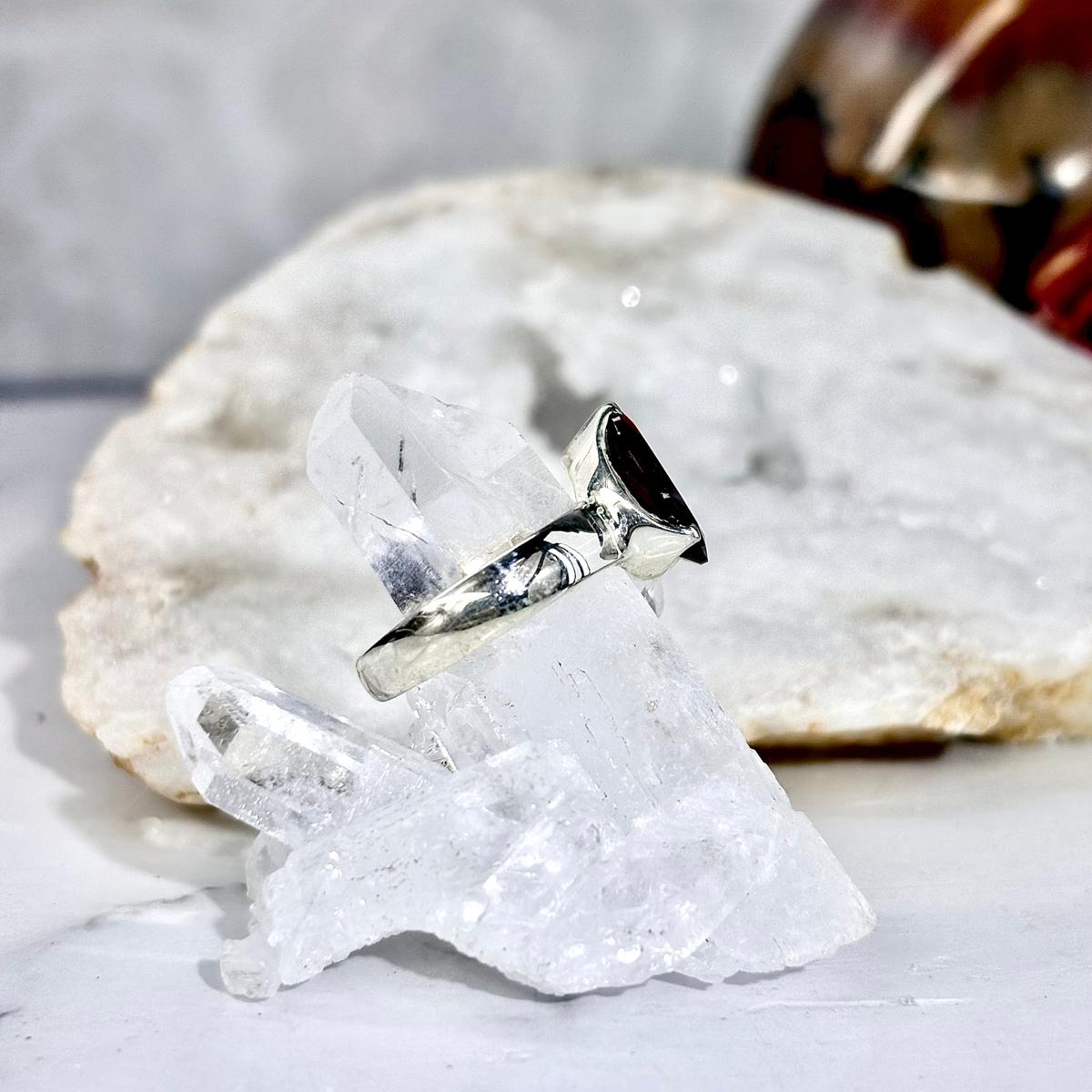 Sterling Silver Garnet Ring