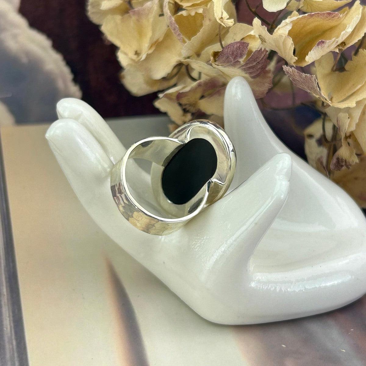 Large Obsidian Ring