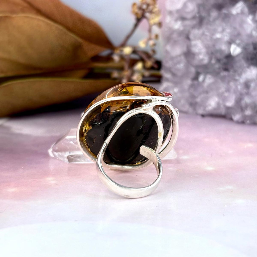 Women's Large Amber Ring
