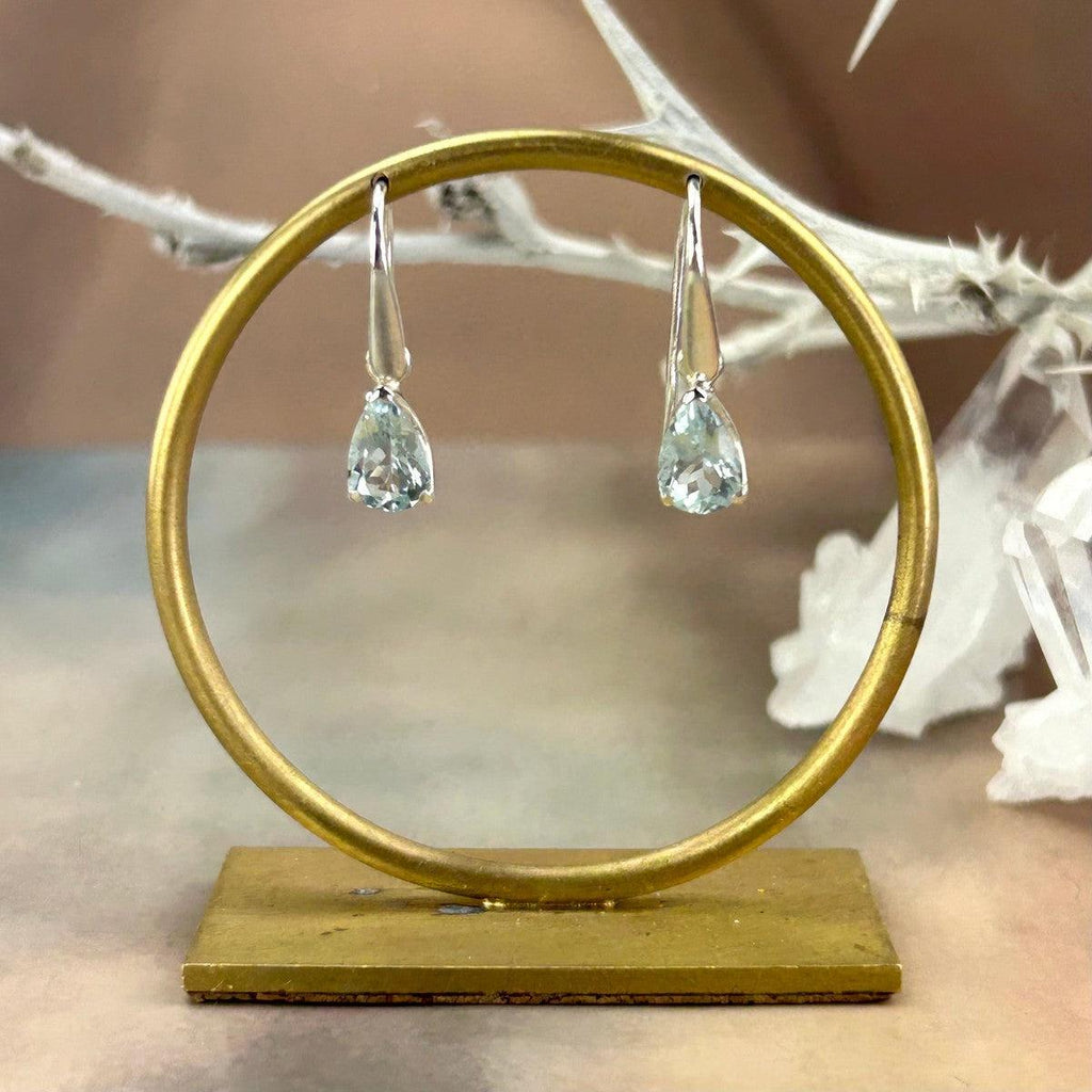 Teardrop Cut Aquamarine Earrings