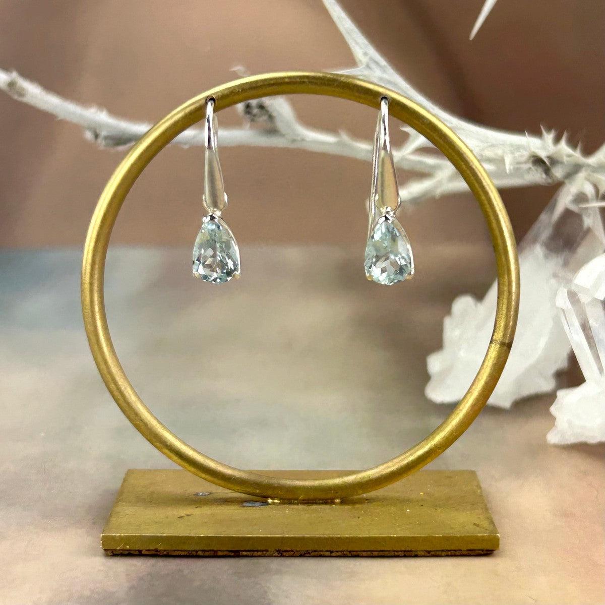 Teardrop Cut Aquamarine Earrings
