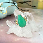 Chrysoprase Teardrop Ring