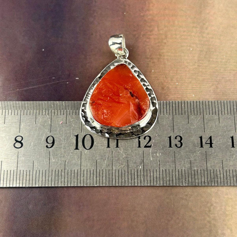 Battered Silver Crystal Pendant