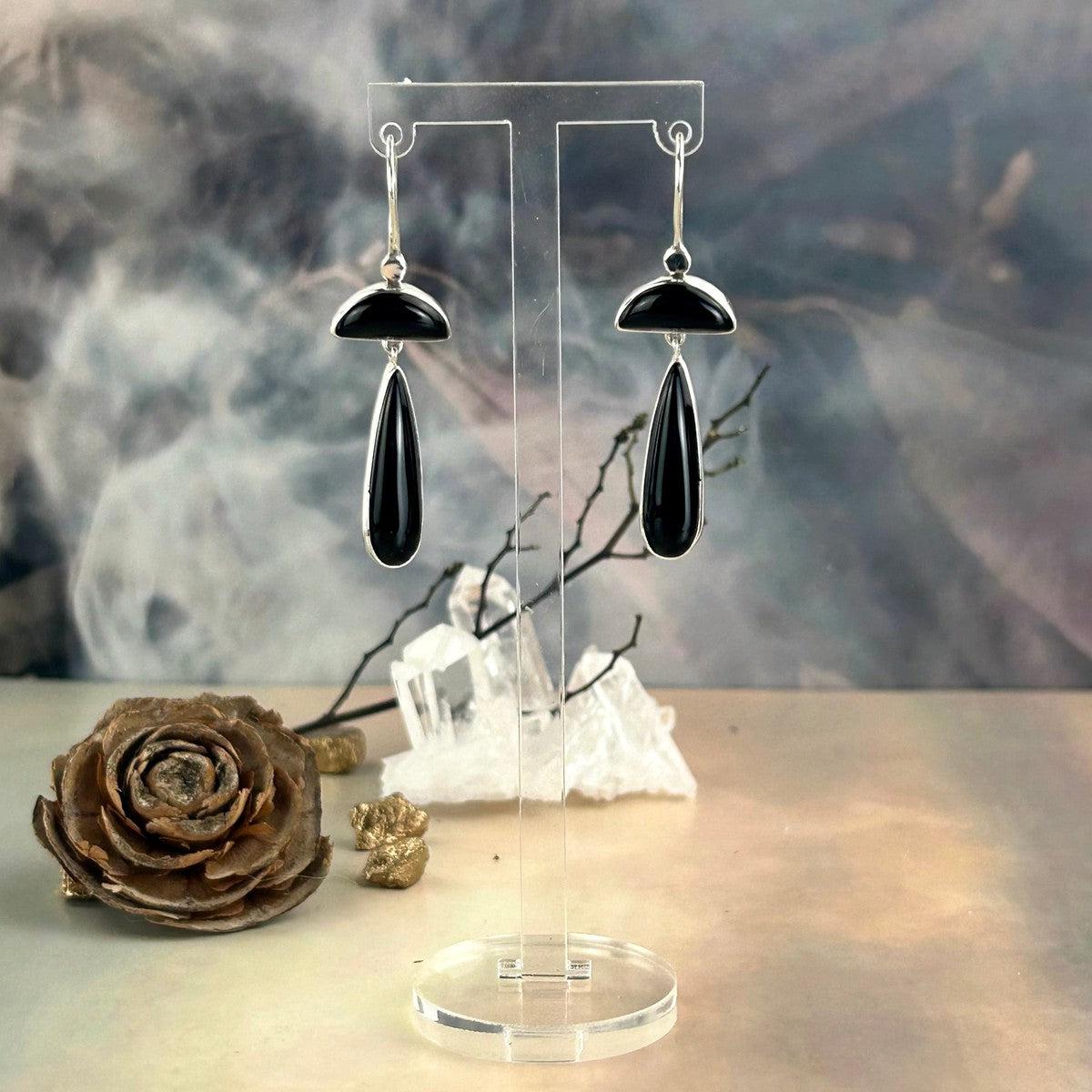 Onyx Double Drop Earrings