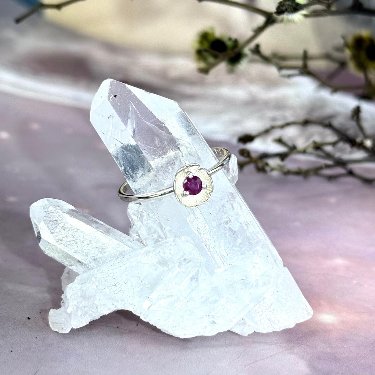 Foral Ruby Gemstone Ring