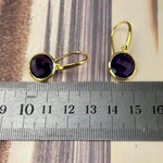Amethyst Gold Round Earrings