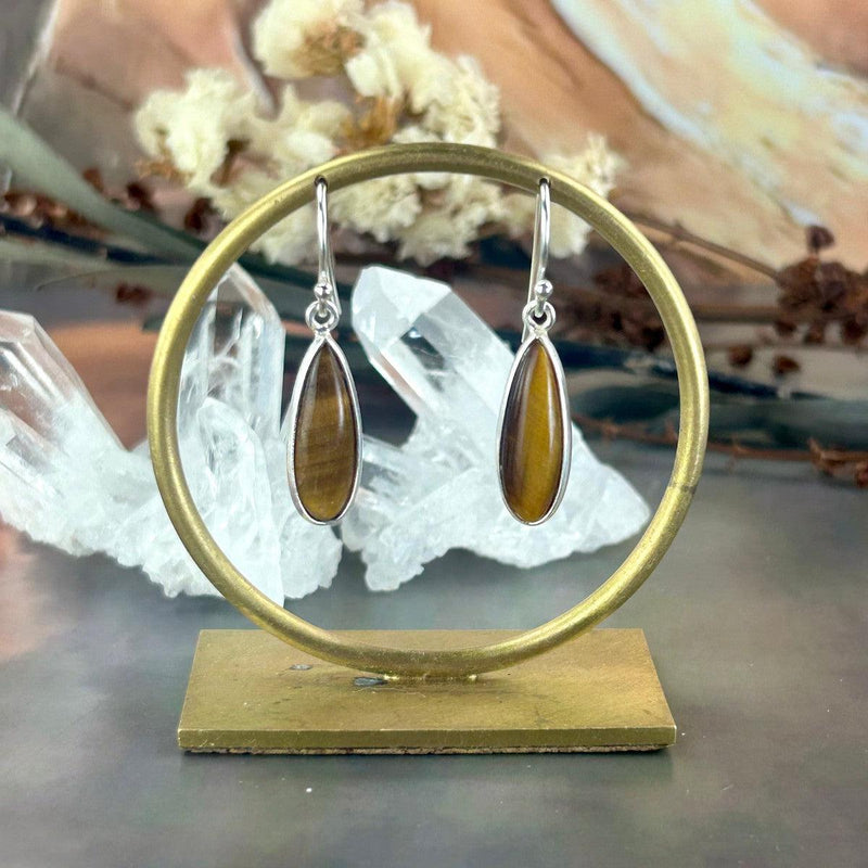 Simple Design Tiger's Eye Earrings