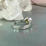 Yellow Crystal Sterling Silver Ring