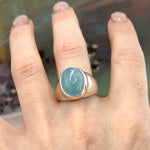 Unisex Aquamarine Pinkie Ring