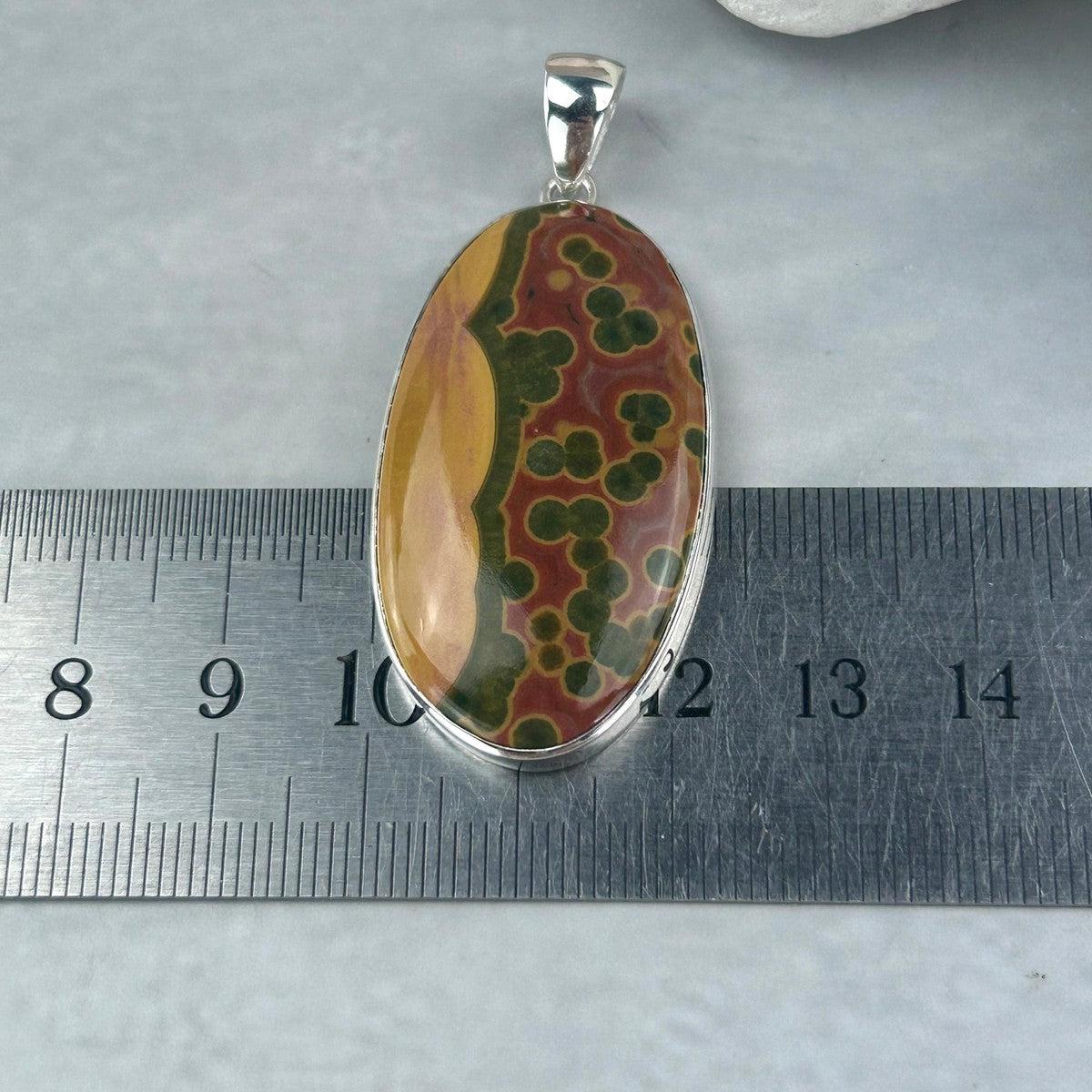 Ocean Jasper Elongated Oval Pendant