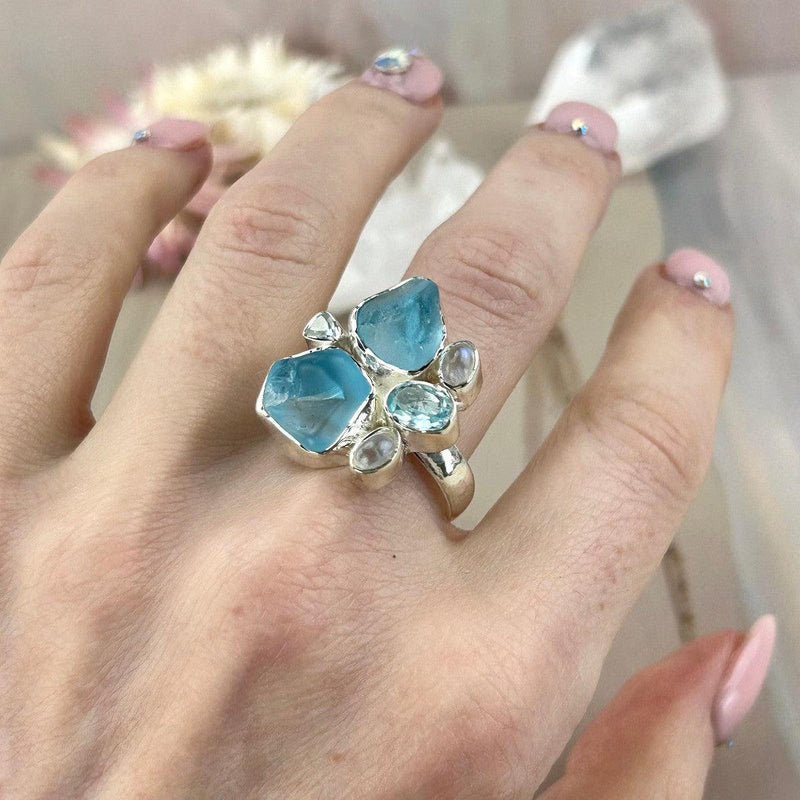 Chalcedony, Topaz And Moonstone Ring