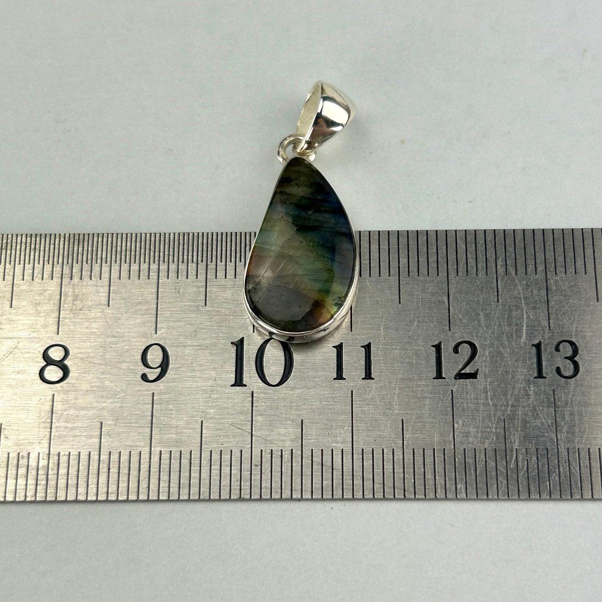 Labradorite Slanted Teardrop Pendant