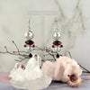 Pearl & Garnet Drop Earrings