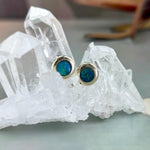 Opal Circle Stud Earrings