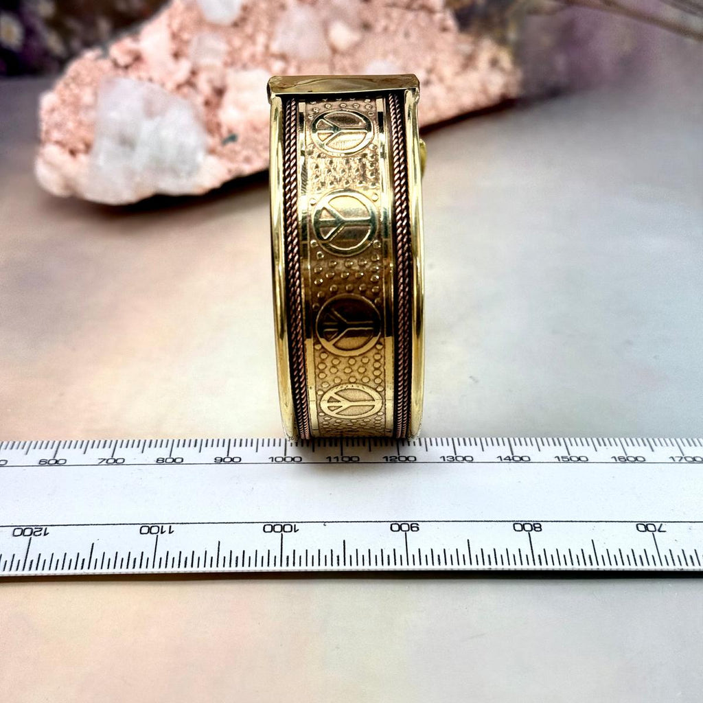 Gold Peace Symbol Bracelet