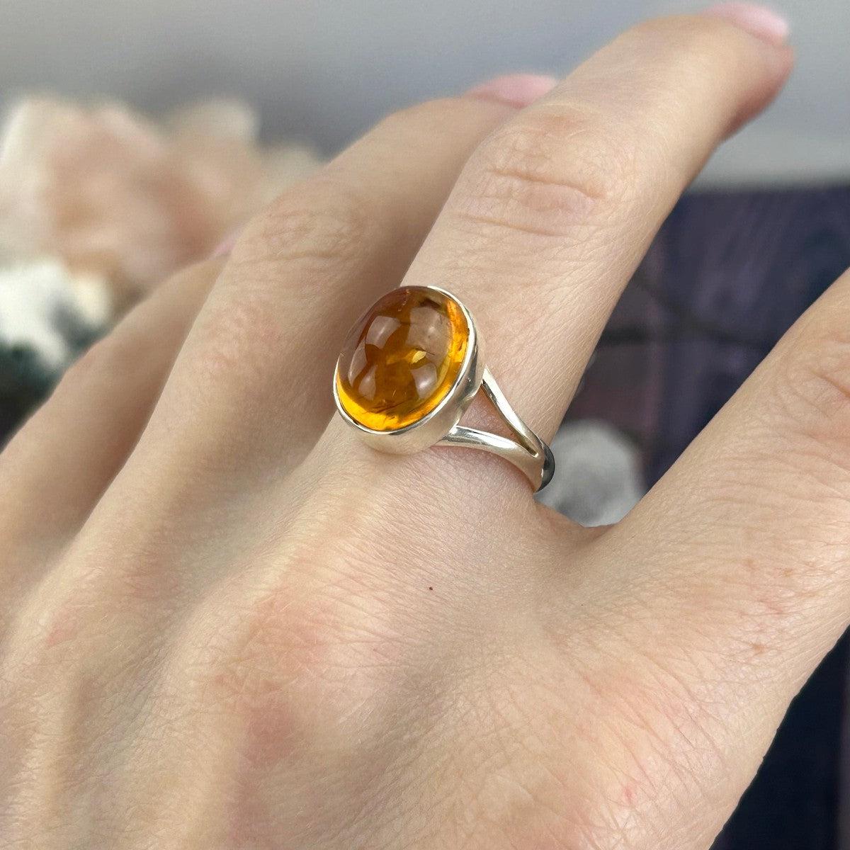 Real Citrine Silver Ring