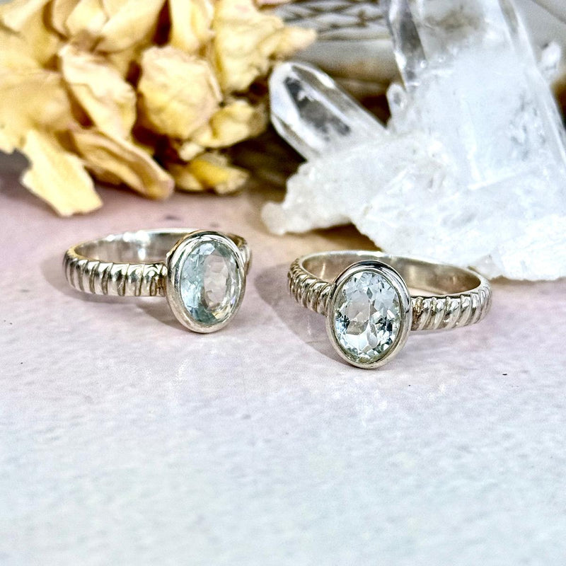 Oval Cut Aquamarine Ring