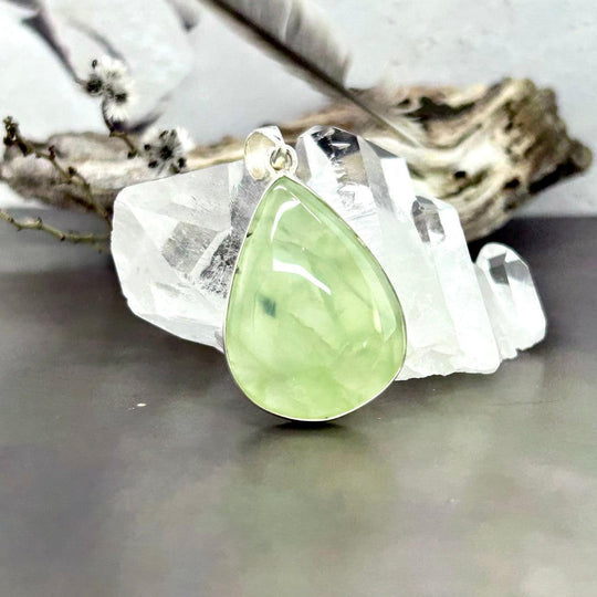Prehnite Teardrop Pendant