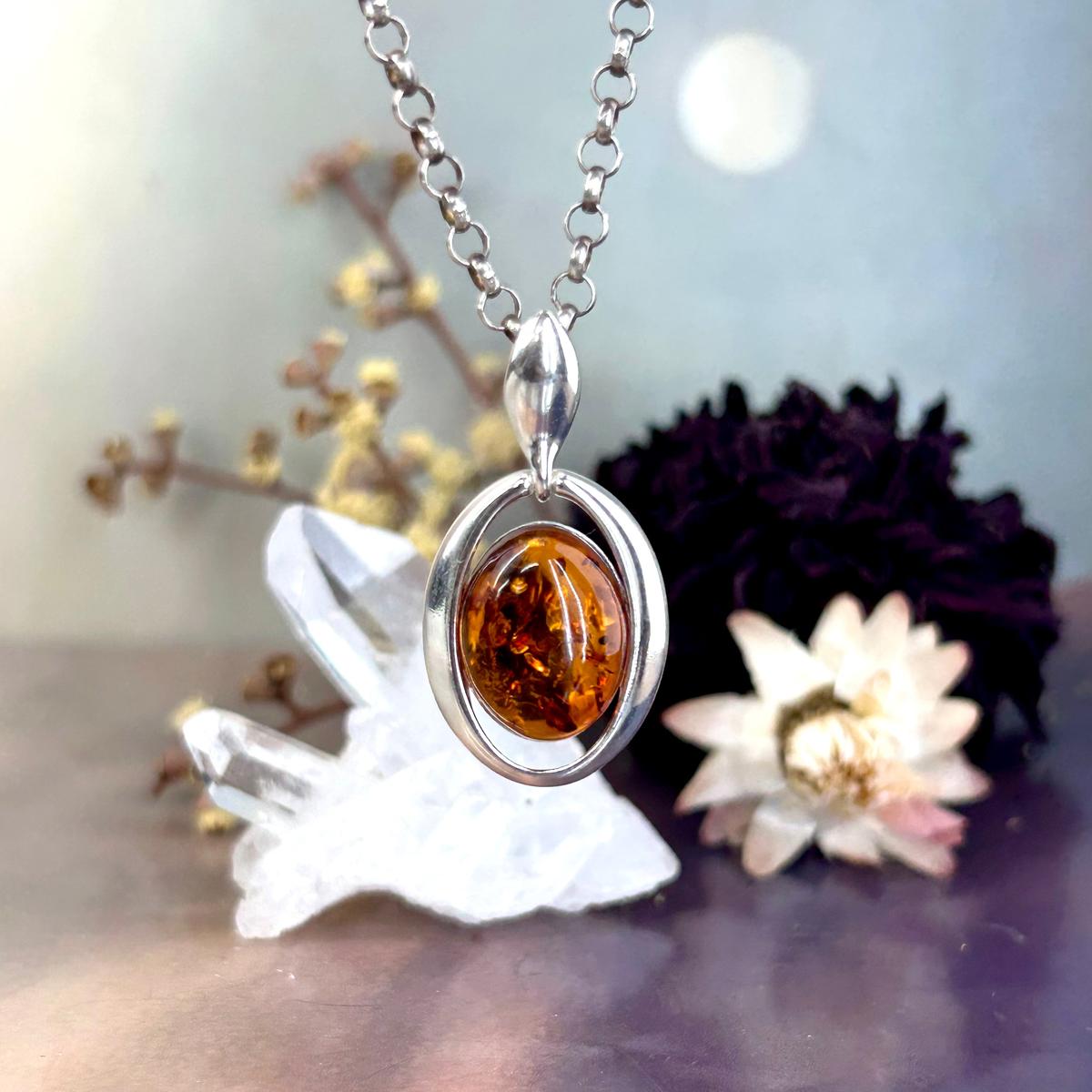 Contemporary Baltic Amber Pendant