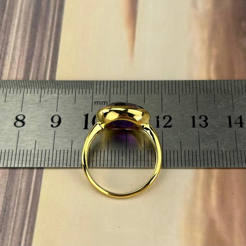 Crystal Set In Gold Ring