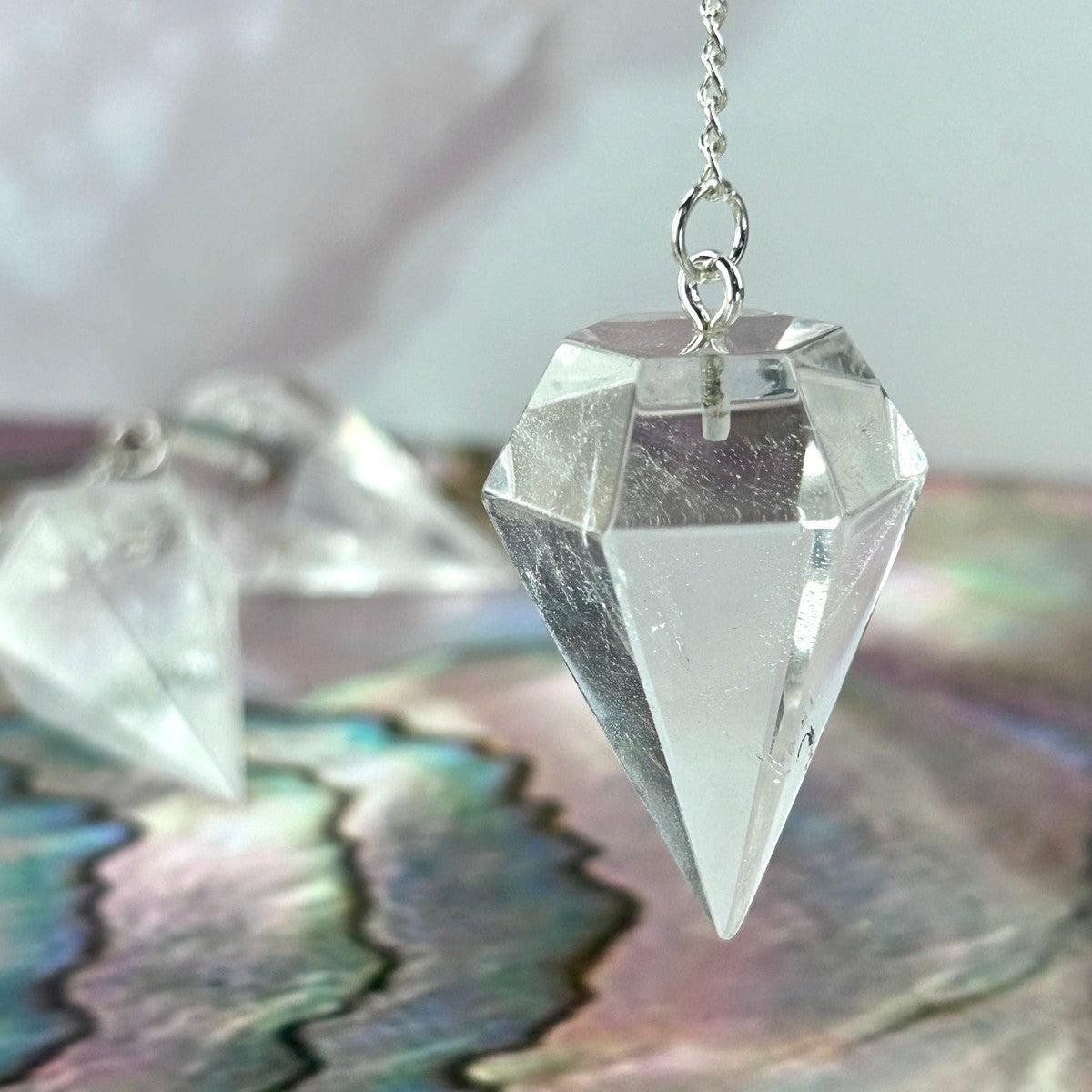 High Grade Clear Quartz Pendulum