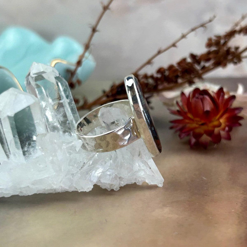 Red And Grey Crystal Ring