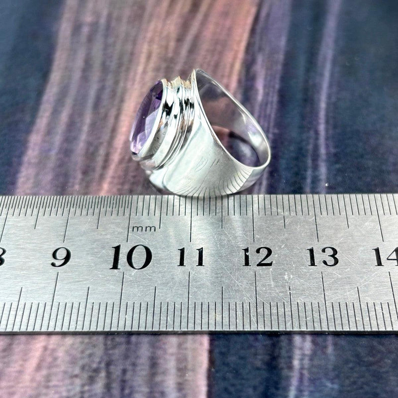 Large Amethyst Silver Ring