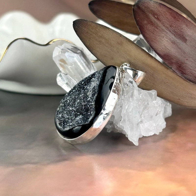 Black Agate Druzy Jewellery