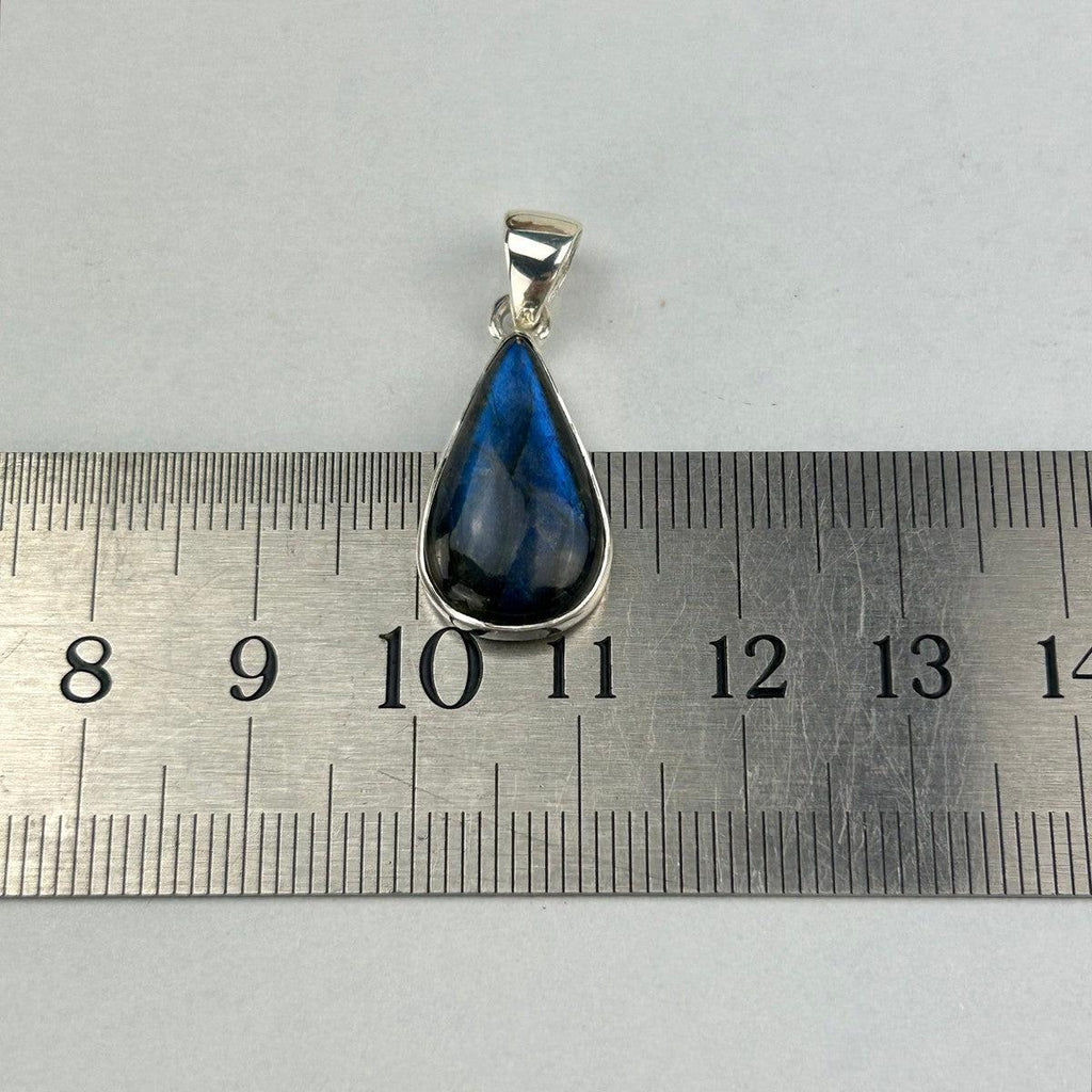 Elongated Teardrop Labradorite Pendant