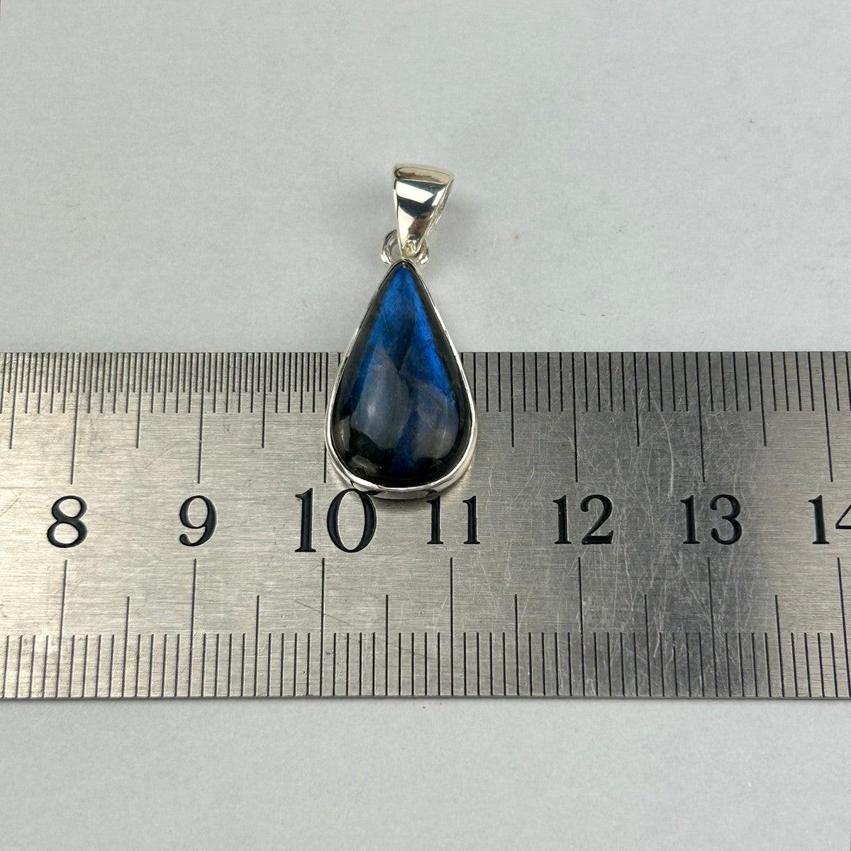 Elongated Teardrop Labradorite Pendant