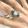 Rainbow Moonstone & Iolite Ornate Ring