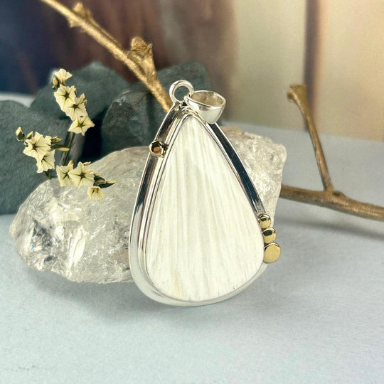 Scolecite Teardrop Large Pendant