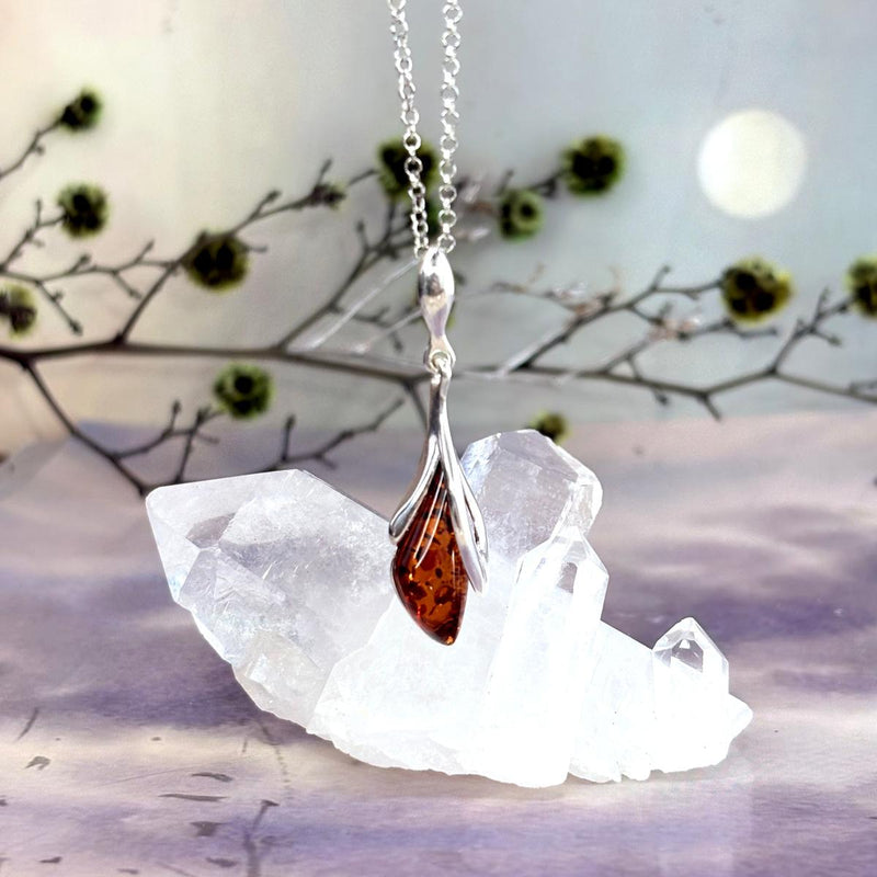 Assorted Baltic Amber Flower Bud Pendants