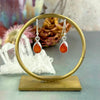 Orange Crystal Sterling Silver Earrings