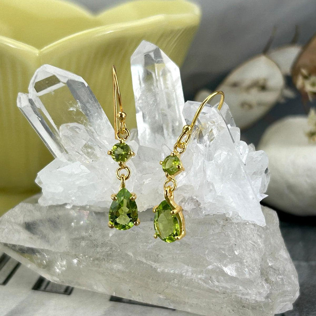 Vibrant Gemstone Gold Earrings