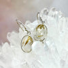 Golden Rutile Quartz Oval Drop Earrings