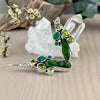 Raw And Faceted Green Stone Earrings