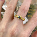 Topaz Gold Flower Ring