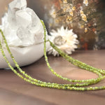 Green Serpentine Faceted 2mm Bead Necklace