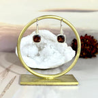 Burgundy Gemstone Silver Earrings
