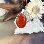 Orangey Red Crystal Ring