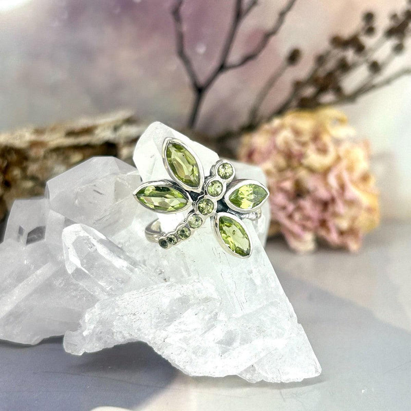 Peridot Dragonfly Ring