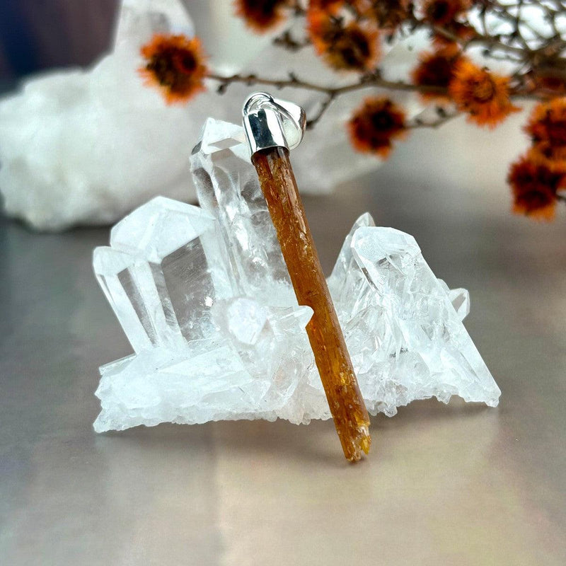 Orange Kyanite Crystal Pendant