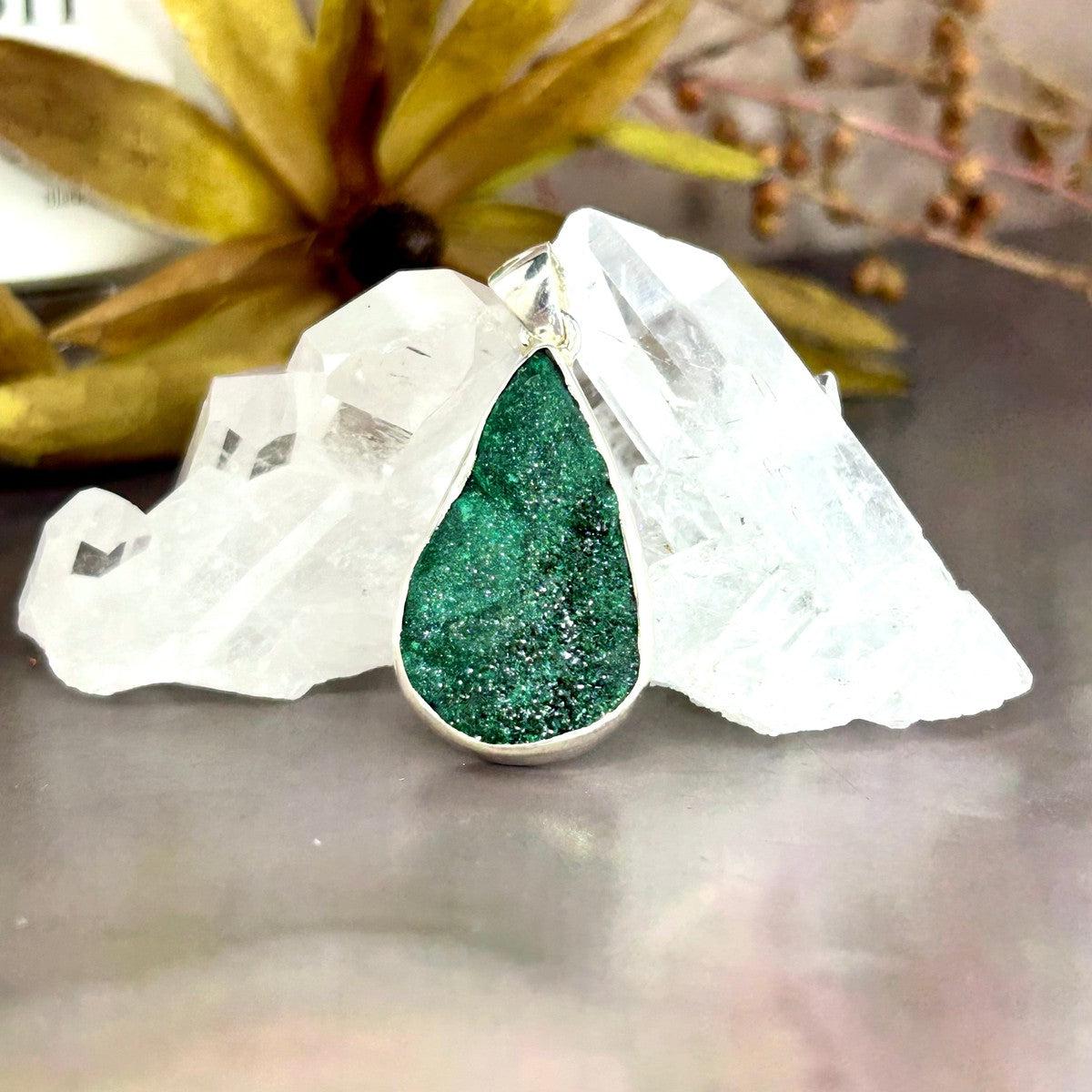 Green Raw Crystal Pendant