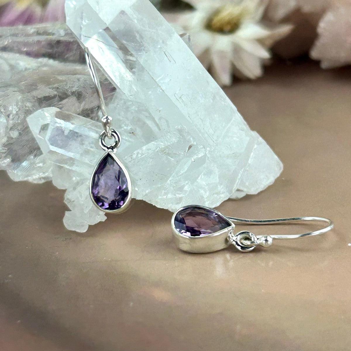 Pear Cut Amethyst Earrings