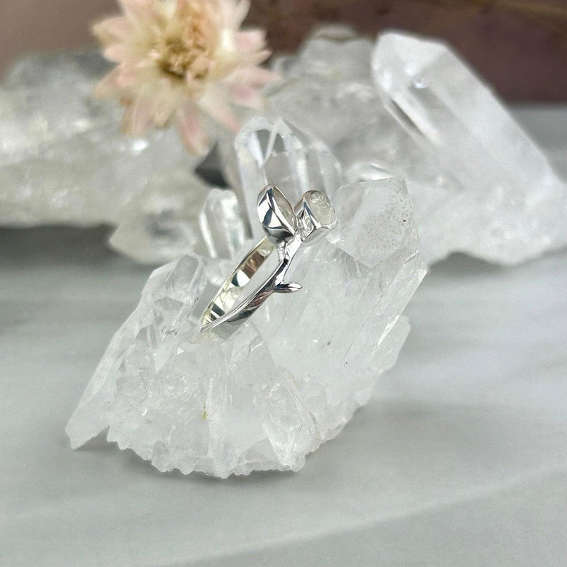 Crystal Leaf And Branch Ring