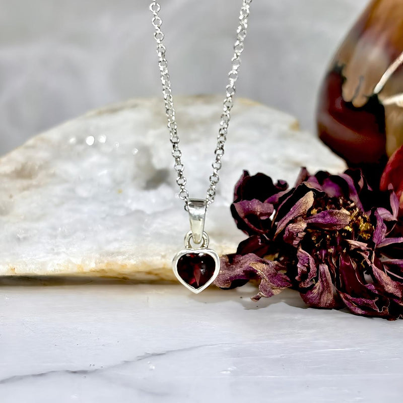 Garnet Heart Pendant