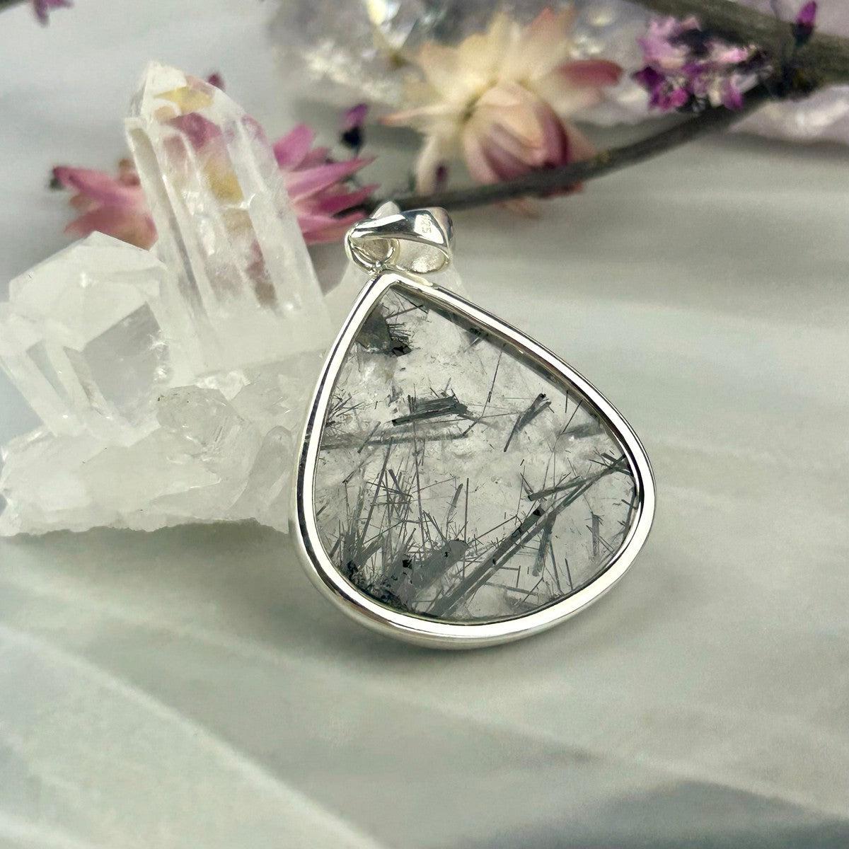 Clear Quartz With Tourmaline Jewellery