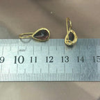 Garnet Yellow Gold Drop Earrings