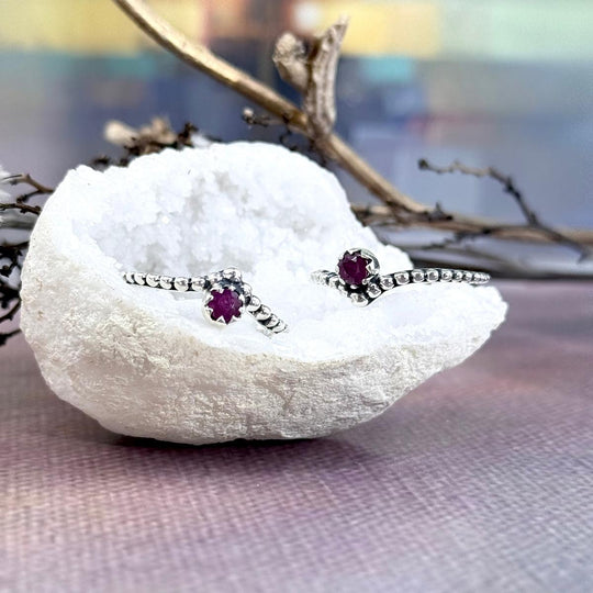 Ruby Brilliant Cut V Ring